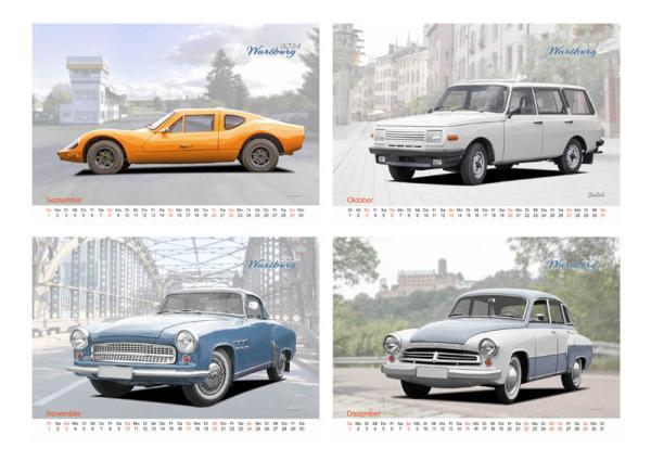 A2 Wandkalender 2024 mit Motiv von Wartburg